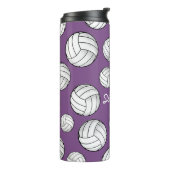 名前をカスタムするのバレーボールの紫色 タンブラー (回転左)