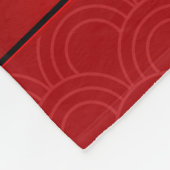 名前をカスタムするのバレーボールの黒の赤の半円 フリースブランケット (角)