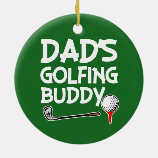 名前をカスタムするのパパのゴルフをする相棒の男の子のオーナメント セラミックオーナメント (裏面)