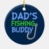 名前をカスタムするのパパの魚釣りの相棒の男の子のオーナメント セラミックオーナメント (裏面)