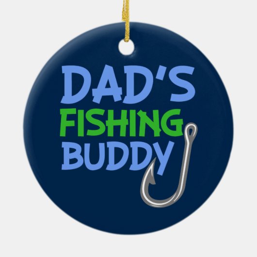 名前をカスタムするのパパの魚釣りの相棒の男の子のオーナメント セラミックオーナメント (裏面)