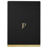 名前をカスタムするのパーソナライズな金ゴールドの文字のモダンのモノグラム クリップボード (裏面)