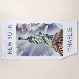 名前をカスタムするのビーチタオル自由の女神 ビーチタオル