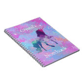 名前をカスタムするのピンクか紫色の銀河系のユニコーンのノート ノートブック (右側)