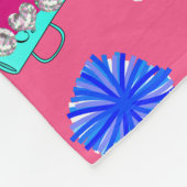 名前をカスタムするのピンクのチアリーティングのポンポン フリースブランケット (角)