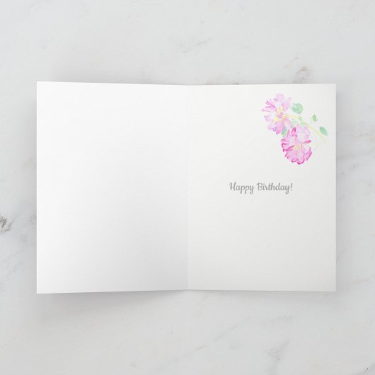 名前をカスタムするのピンクのバラは第90誕生日を縞で飾り、 カード (内部)