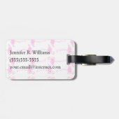 名前をカスタムするのピンクのフラミンゴパターン ラゲッジタグ (裏面横)