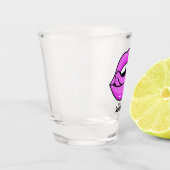 名前をカスタムするのピンクの唇の小グラス ショットグラス (左)