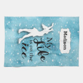 名前をカスタムするのフィギュアスケートのワイプタオル キッチンタオル (横)