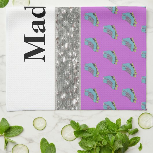 名前をカスタムするのフィギュアスケートのワイプタオル キッチンタオル (折り畳み)