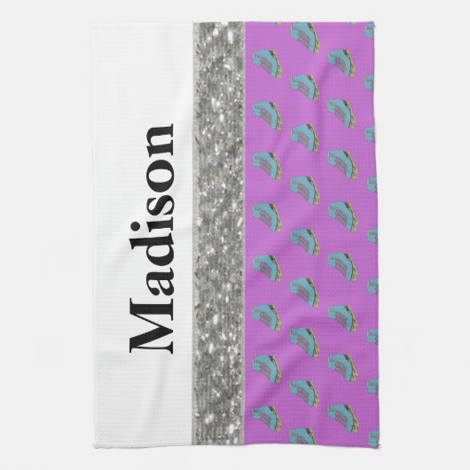 名前をカスタムするのフィギュアスケートのワイプタオル キッチンタオル (縦)