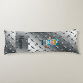 名前をカスタムするのフットボール選手の銀のダイヤモンドのプレート ボディピロー (裏面)