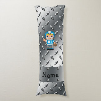 名前をカスタムするのフットボール選手の銀のダイヤモンドのプレート ボディピロー