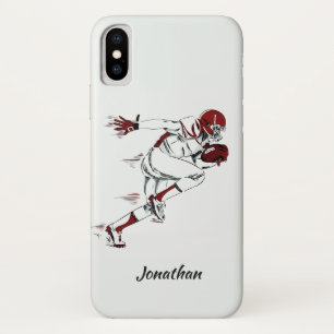 名前をカスタムするのフットボール選手の電話箱 iPhone X ケース