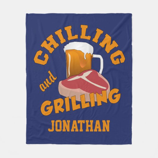 名前をカスタムするのフリースブランケットを冷やし及び焼きます フリースブランケット (正面)