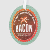 名前をカスタムするのベーコンの朝食のクリスマスのオーナメント オーナメント (正面)