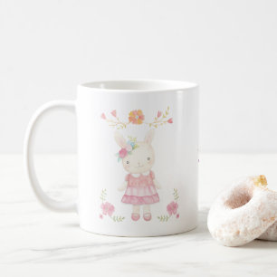 名前をカスタムするのマグのパーソナライズでかわいいバニーウサギのマ コーヒーマグカップ