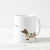 名前をカスタムするのマグのパーソナライズなダックスフントのウインナーのマグ コーヒーマグカップ (正面右)