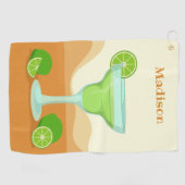 名前をカスタムするのマルガリータのゴルフタオル ゴルフタオル (横)