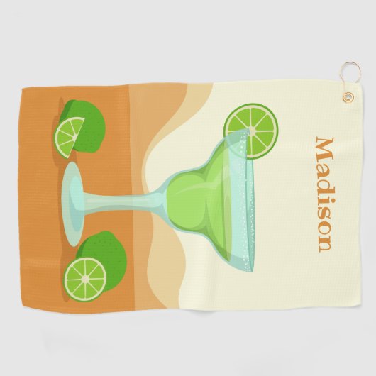 名前をカスタムするのマルガリータのゴルフタオル ゴルフタオル (横)