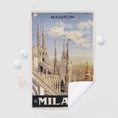 名前をカスタムするのミラノ(ミラノ)のヴィンテージ旅行 ゴルフタオル (インサイチュ)