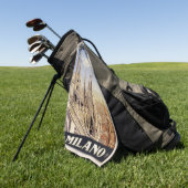 名前をカスタムするのミラノ(ミラノ)のヴィンテージ旅行 ゴルフタオル (グリーン)