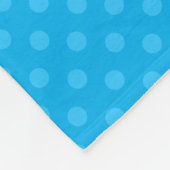 名前をカスタムするのラクロスはスカイブルーの水玉模様を付けます フリースブランケット (角)