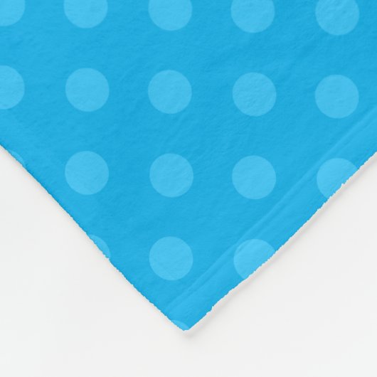 名前をカスタムするのラクロスはスカイブルーの水玉模様を付けます フリースブランケット (角)