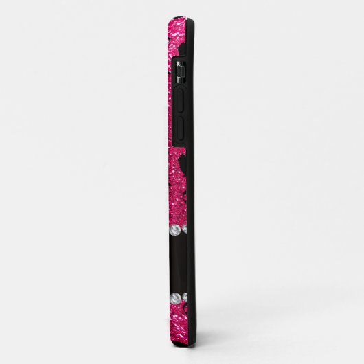 名前をカスタムするのローズピンクのグリッターのフィギュアスケート Case-Mate iPhoneケース (裏面/左)