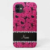 名前をカスタムするのローズピンクのグリッターのフィギュアスケート Case-Mate iPhoneケース (裏面)