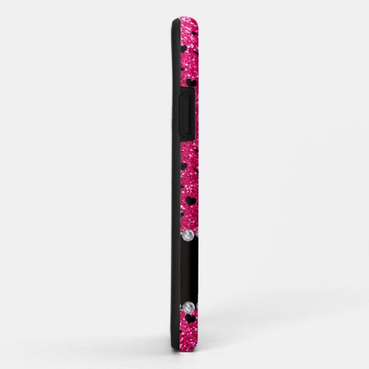 名前をカスタムするのローズピンクのグリッターのフィギュアスケート Case-Mate iPhoneケース (裏面/右)