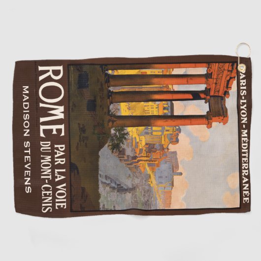 名前をカスタムするのローマイタリアのヴィンテージ旅行 ゴルフタオル (横)