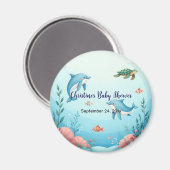 名前をカスタムするの下で海の赤ちゃんシャワー マグネット (正面/裏面)