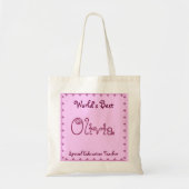 名前をカスタムするの世界で最も最高のな特殊教育の先生 トートバッグ (正面)