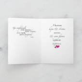 名前をカスタムするの修士号、女の子の卒業のピンク カード (内部)