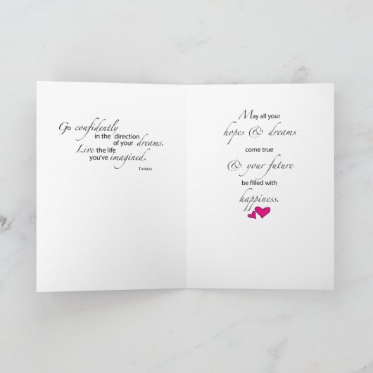 名前をカスタムするの修士号、女の子の卒業のピンク カード (内部)