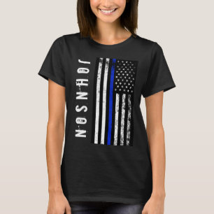 名前をカスタムするの動揺してな警察は米国の旗のスタイルを作ります Tシャツ