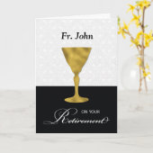 名前をカスタムするの司祭の退職、Blの金ゴールドの聖餐杯、 カード (黄色い花)