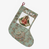 名前をカスタムするの天使のクリスマスのストッキング ラージクリスマスストッキング (正面 (吊り時))
