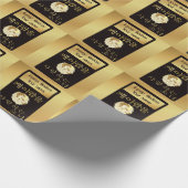 名前をカスタムするの女の子はkファンドムポップ・アートの金ゴールドを愛しフェイクる ラッピングペーパー (角)