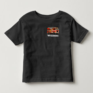 名前をカスタムするの子供の普通消防車 トドラーTシャツ