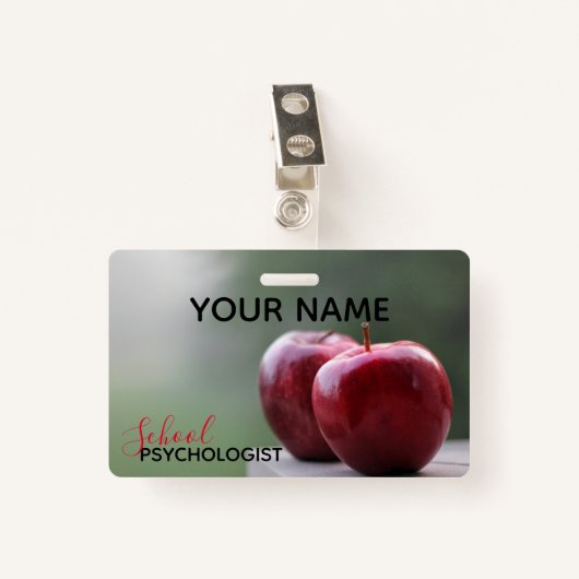 名前をカスタムするの学校の心理学者のバッジ バッジ (正面クリップ)