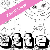 名前をカスタムするの巨大な人魚の子供の着色ポスター ポスター