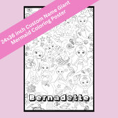 名前をカスタムするの巨大な人魚の子供の着色ポスター ポスター