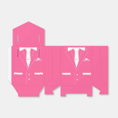 名前をカスタムするの愛用ボックスとピンクのスーツとネクタイ フェイバーボックス (折り畳みなし)