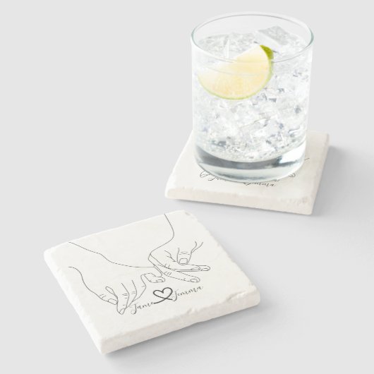 名前をカスタムするの手のひら ストーンコースター (横)