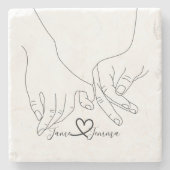 名前をカスタムするの手のひら ストーンコースター (正面)