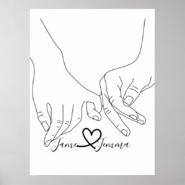 名前をカスタムするの手のひら ポスター