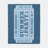 名前をカスタムするの日付と場所「パーティーチケット」毛布 フリースブランケット (正面)