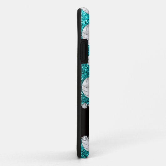 名前をカスタムするの明るい水のグリッターのバレーボール Case-Mate iPhoneケース (裏面/右)